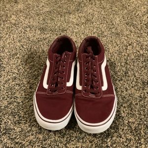 Burgundy Skater Vans 10 Men’s